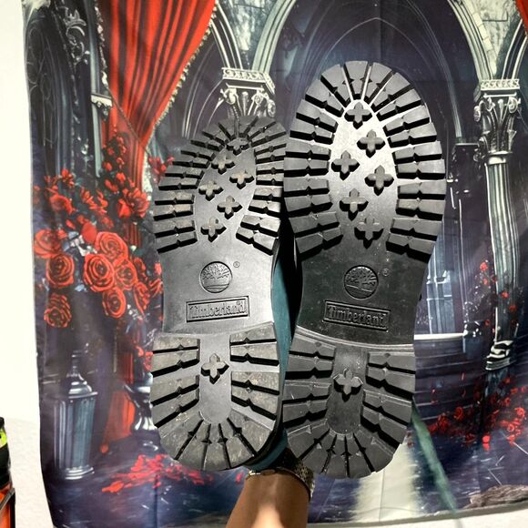 Timberland Women's 8 Green Suede Waterproof Boots Lace-Up Ankle Outdoor Classic - Picture 5 of 6